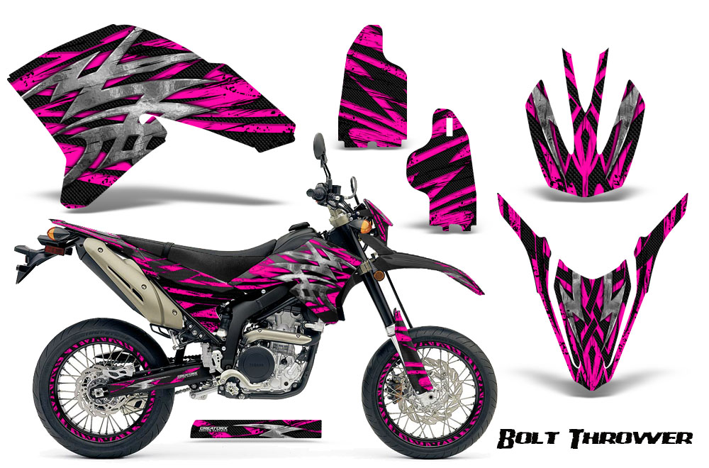 Yamaha WR250X R Graphics Kit Bolt Thrower Pink NP Rims